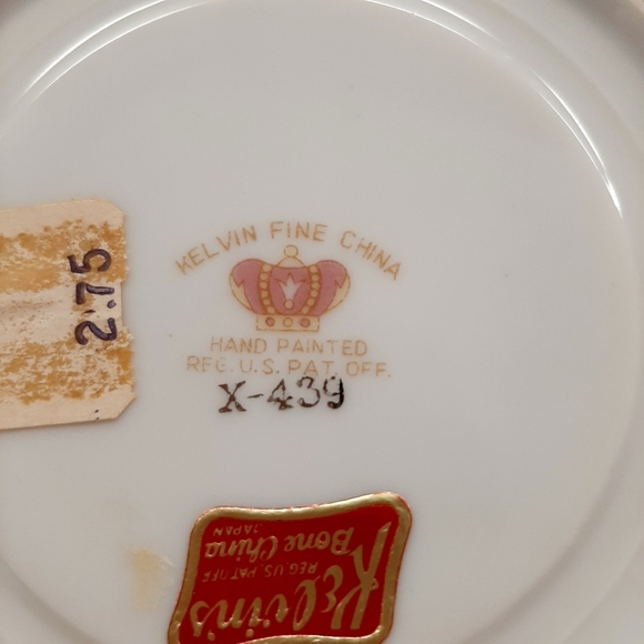 SET OF TWO VTG KELVINS FINE CHINA ANNIVERSARY CUPS AND SAUCERS - Picture 3 of 11